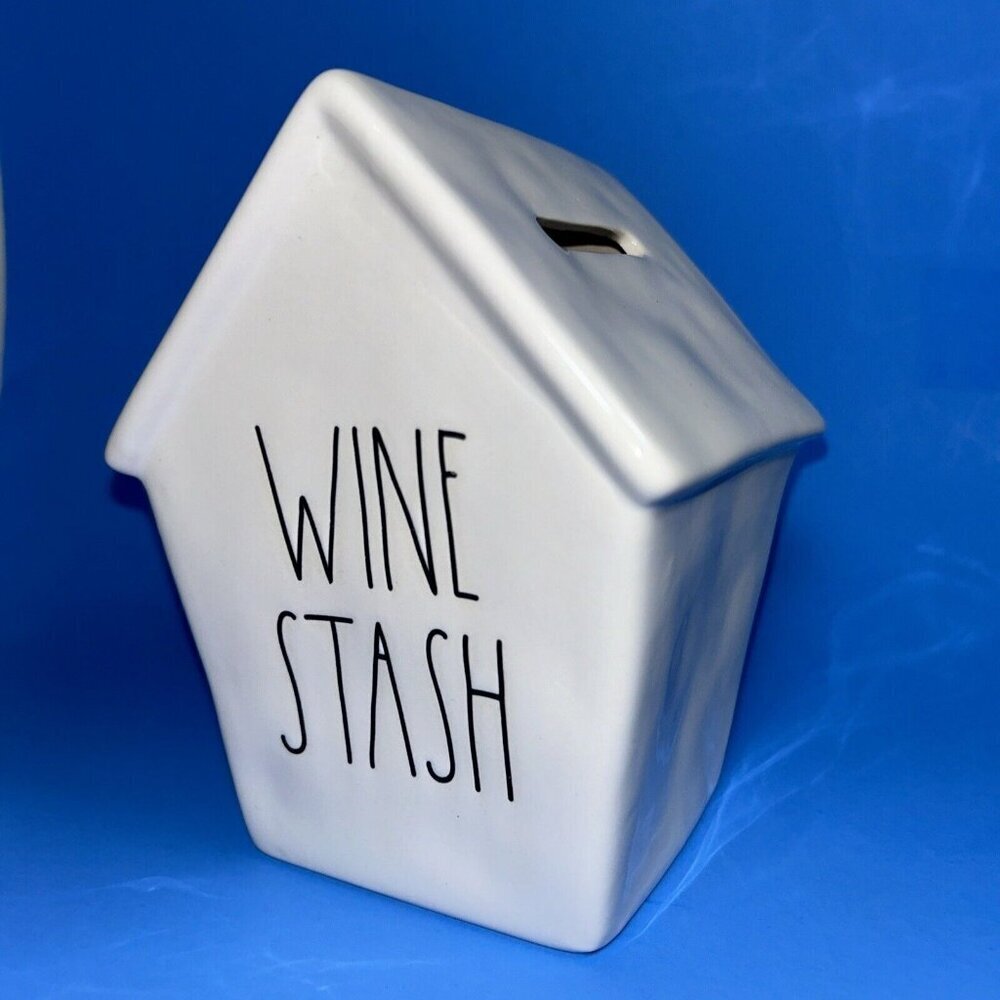 Rae Dunn Magenta Artisan Collection ~Wine Stash~ Ceramic Birdhouse Bank C2
